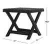 Black Wicker X-Bench - 22" X 19.5" Solid Farmhouse Rattan Wood view 2