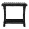 Black Wicker X-Bench - 22" X 19.5" Solid Farmhouse Rattan Wood view 3