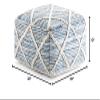 Square Pouf in Blue/Natural Handloom Woven Pattern Blue Geometric Modern Contemporary Cotton Wool Handmade view 2