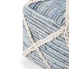 Square Pouf in Blue/Natural Handloom Woven Pattern Blue Geometric Modern Contemporary Cotton Wool Handmade view 4