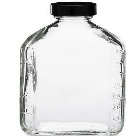 6 Ounce Clear Glass Graduated Oval RX Medicine/Liquor Bottles w/Caps-48 Pack
