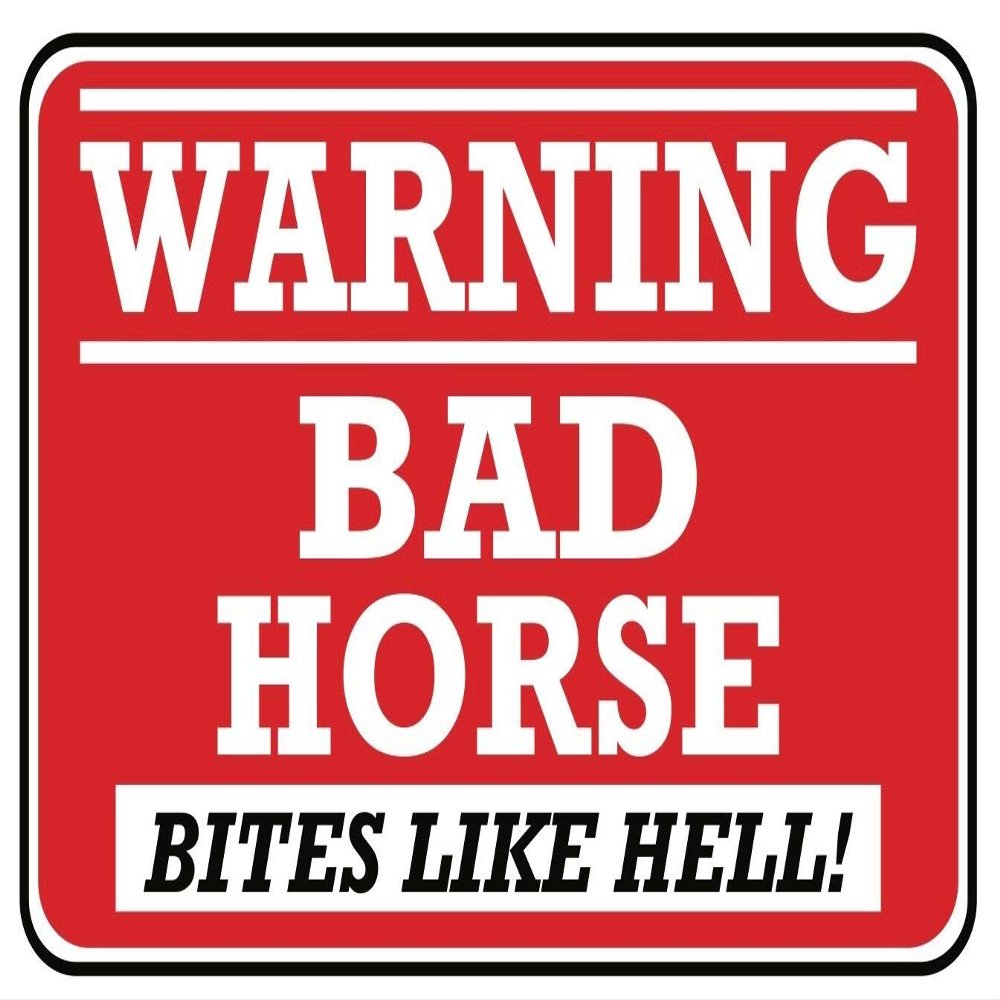 Great American Signs Bad Horse...Bites Like Hell - Sign- #PS-482