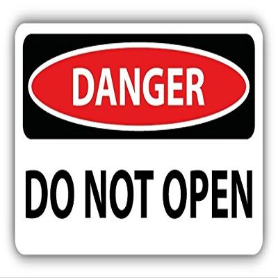 Zirni Danger Do Not Open Slogan Sign Sticker Decal Design