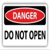 Zirni Danger Do Not Open Slogan Sign Sticker Decal Design view 1