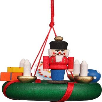 Christian Ulbricht Tree Ornament - Wreath with Nutcracker - 5,2 cm / 2 inch