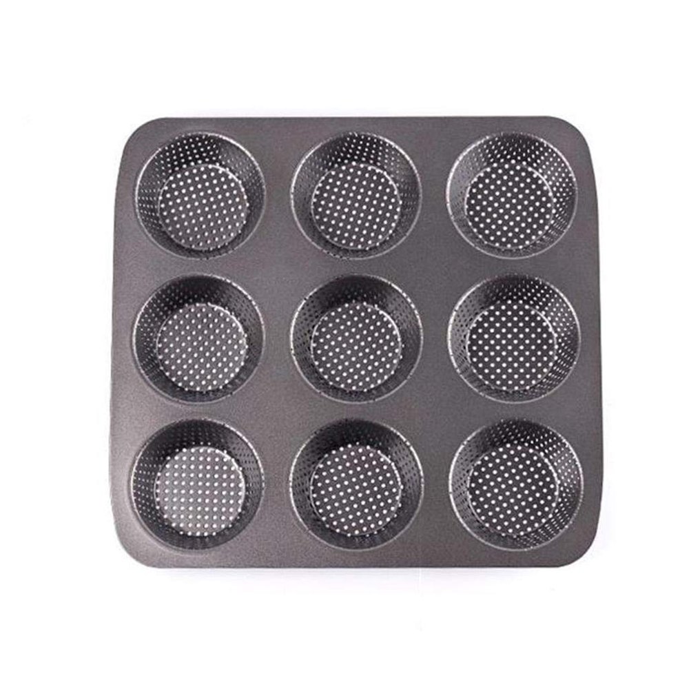 Bakeware, Nine Holes Not Sticky Baking Dish Cup Cake Muffin Bread Home Baking Not Sticky Carbon Steel