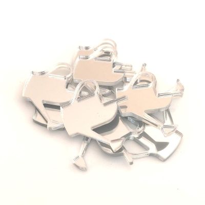 Watering Can Crafting Mirrors, Set of 10, Shatterproof Acrylic, Silver