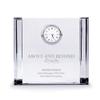 Baudville Engraved Clock Trophy - Clear Crystal with Silver Accents - Silver Inset Time Piece - Medium Sized - Personalized Engraving Up to Three Lines and Pre-Written Verse Selection view 1