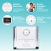 Baudville Engraved Clock Trophy - Clear Crystal with Silver Accents - Silver Inset Time Piece - Medium Sized - Personalized Engraving Up to Three Lines and Pre-Written Verse Selection view 4
