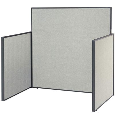 Global Industrial Pre-Configured Call Center Starter, 60 Inch Width x 48 Inch Depth, Gray, Designed for Standard Call Center Systems