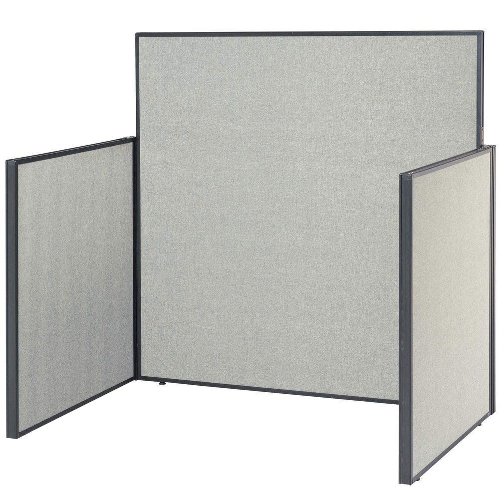 Global Industrial Pre-Configured Call Center Starter, 60 Inch Width x 48 Inch Depth, Gray, Designed for Standard Call Center Systems