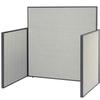 Global Industrial Pre-Configured Call Center Starter, 60 Inch Width x 48 Inch Depth, Gray, Designed for Standard Call Center Systems view 1