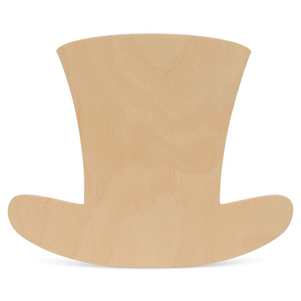 St Patricks Day Decorations, Unfinished Wood Leprechaun Hat Cutout, 16 Inches, Top Hat Decorations, Pack of 1, by Woodpeckers
