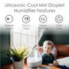 Crane Ultrasonic Teardrop Humidifier for Baby, Cool Mist, Auto Shut off, Adjustable Humidity, for Nursery, Bedroom, Clear and White, 0.5 Gallon view 2