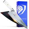 Dalstrong Chef Knife - 8 inch Blade - Shogun Series - Damascus - Japanese AUS-10V Super Steel Kitchen - Glacial White Handle ABS - Razor Sharp Chef's - Full Tang Cooking Knife - Sheath view 1