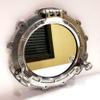 15" Nickel Plated Canal Boat Porthole-Window Ship Round Mirror Wall Decorative view 1