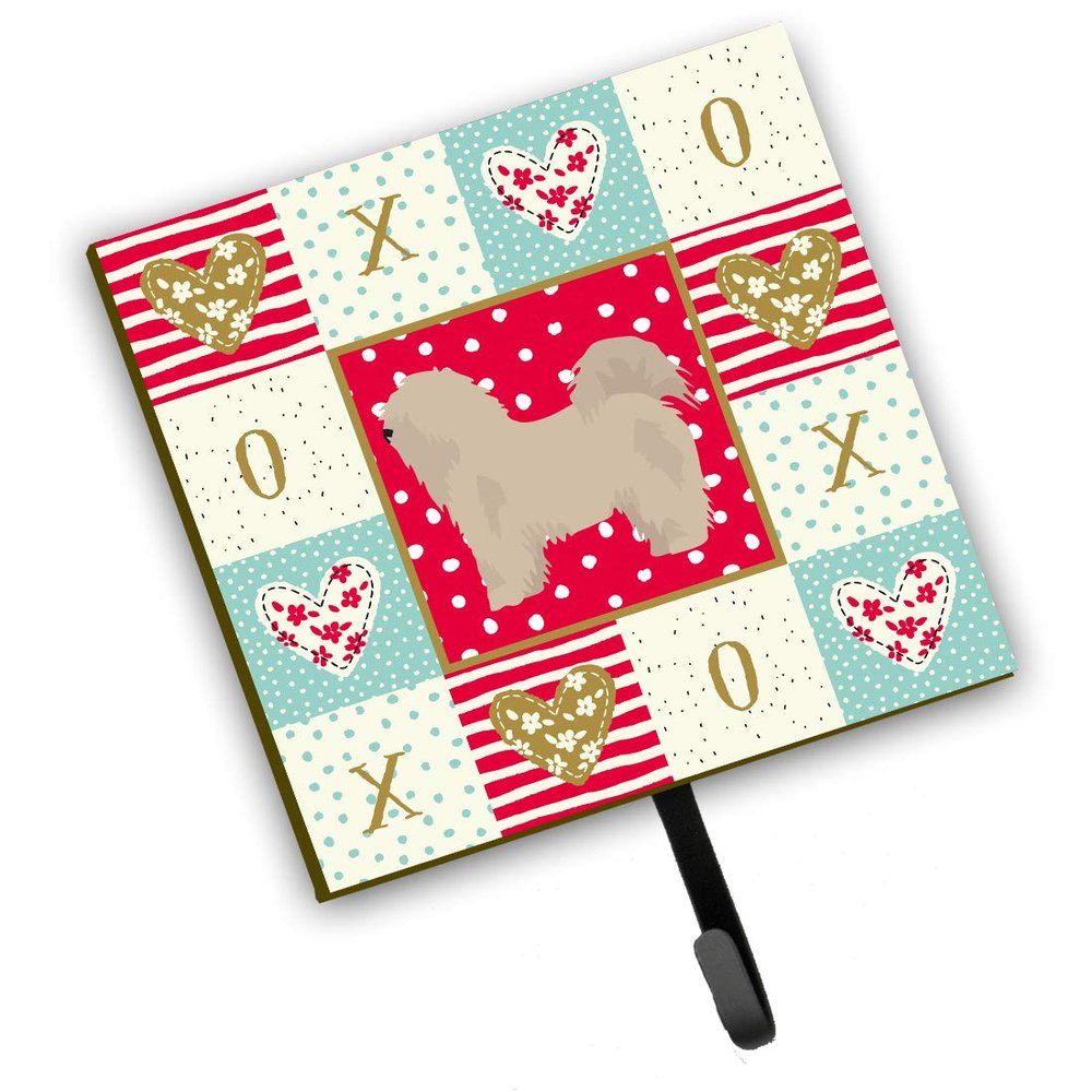 Caroline's Treasures CK5870SH4 Odis Love Leash or Key Holder, Red, Wall Hooks, Key Hooks Holder, Coat Rack Wall Mount, Coat Hooks, Hooks for Hanging Keys, Towels, Aprons, Leashes,