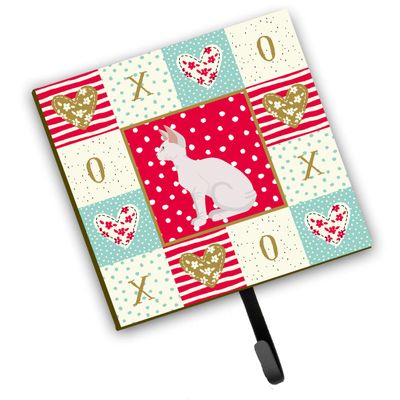 Caroline's Treasures CK5796SH4 Sphynx #3 Cat Love Leash or Key Holder, Wall Hooks, Key Hooks Holder, Coat Rack Wall Mount, Coat Hooks, Hooks for Hanging Keys, Towels, Aprons, Leashes,