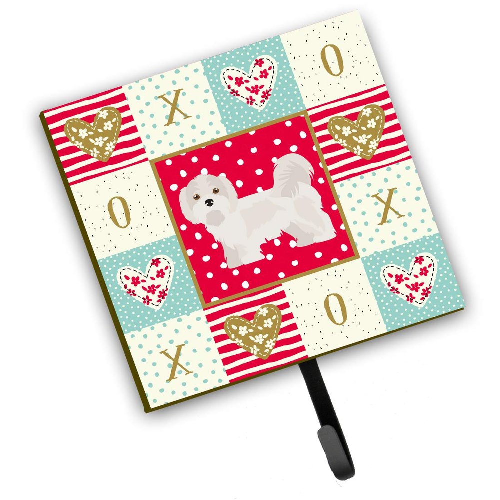 Caroline's Treasures CK5855SH4 Kyi-Leo Love Leash or Key Holder, Red, Wall Hooks, Key Hooks Holder, Coat Rack Wall Mount, Coat Hooks, Hooks for Hanging Keys, Towels, Aprons, Leashes,
