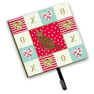 Caroline's Treasures CK5774SH4 Ocicat #2 Cat Love Leash or Key Holder, Wall Hooks, Key Hooks Holder, Coat Rack Wall Mount, Coat Hooks, Hooks for Hanging Keys, Towels, Aprons, Leashes,