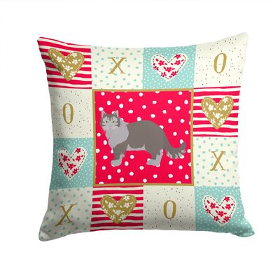 Caroline's Treasures CK5708PW1414 Siberian Forest #1 Cat Love Fabric Decorative Pillow, Red Machine Washable, Indoor Outdoor Decorative Pillow for Couch, Bed or Patio, 14Hx14W