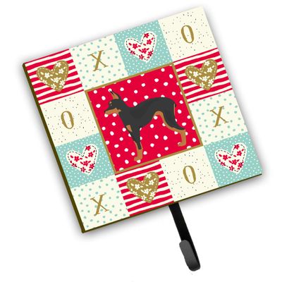 Caroline's Treasures CK5889SH4 Russian Tor Terrier Love Leash or Key Holder, Red, Wall Hooks, Key Hooks Holder, Coat Rack Wall Mount, Coat Hooks, Hooks for Hanging Keys, Towels, Aprons, Leashes,