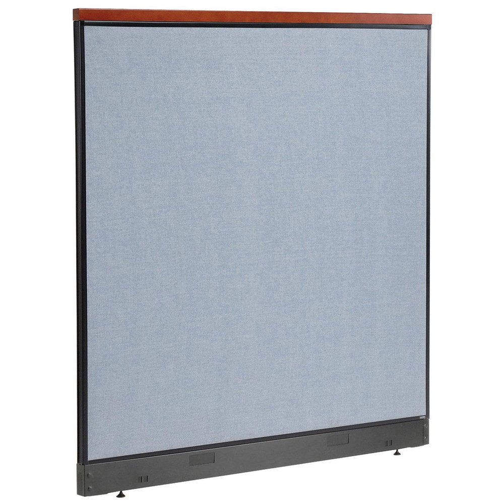 Global Industrial 60-1/4"W x 65-1/2"H Deluxe Office Partition Panel with Pass Thru Cable, Blue