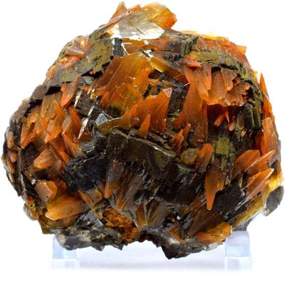 1600ct 3.2" Pink Fluorescent Dark Amber Color Calcite w/Golden Chalcopyrite Cluster Rough Natural Gemstone Crystal Mineral Collectible Decor Specimen - China
