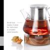 AdHoc Tuto Decorative Teapot and Food Warmer - Portable Warmer for Food & Drinks - Wood Warming Plate with Stainless Steel Plate - Warmer for Mid-Sized & Smaller-Sized Teapots view 3