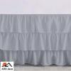 ARlinen Multi-Ruffle Bed Skirt -Full Light Grey Bedskirt- Unique Design- Three Ruffled Tier Layer-Waterfall Dust Ruffle bedskirt Split Corner with Platform Up to 10 Inch Deep Mattress. view 3