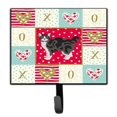 Caroline's Treasures CK5646SH4 Manx #1 Cat Love Leash or Key Holder, Red, Wall Hooks, Key Hooks Holder, Coat Rack Wall Mount, Coat Hooks, Hooks for Hanging Keys, Towels, Aprons, Leashes,