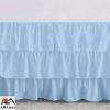 ARlinen Multi-Ruffle Bed Skirt -Twin Light Blue Bedskirt- Unique Design- Three Ruffled Tier Layer-Waterfall Dust Ruffle bedskirt Split Corner with Platform Up to 24 Inch Deep Mattress. view 3