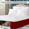 ARlinen Multi-Ruffle Bed Skirt -Full Burgundy Bedskirt- Unique Design- Three Ruffled Tier Layer-Waterfall Dust Ruffle bedskirt Split Corner with Platform Up to 24 Inch Deep Mattress. view 4