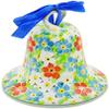 Polmedia Polish Pottery Bell Ornament UNIKAT - Colorful Dizziness Pattern Handmade in Boleslawiec Poland by Ceramika Artystyczna + Certificate of Authenticity view 1