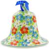 Polmedia Polish Pottery Bell Ornament UNIKAT - Colorful Dizziness Pattern Handmade in Boleslawiec Poland by Ceramika Artystyczna + Certificate of Authenticity view 2