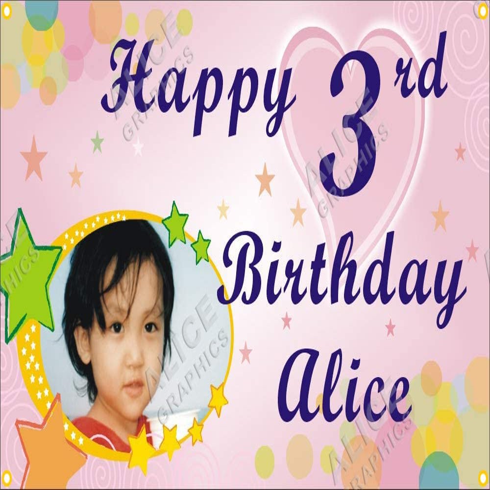 28" X 46" Custom Personalized Happy Birthday Party Banner with Your Photo