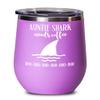 Auntie Shark Needs Coffee Wine Tumbler Funny Auntie Gifts for Aunt Birthday Gift for Auntie Mugs for Aunt Tea Cup for Women view 1