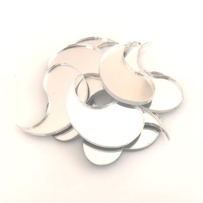 Yin Yang Crafting Mirrors, Set of 10, Shatterproof Acrylic, Silver Mirror