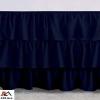 ARlinen Multi-Ruffle Bed Skirt -Full Navy Blue Bedskirt- Unique Design- Three Ruffled Tier Layer-Waterfall Dust Ruffle bedskirt Split Corner with Platform Up to 10 Inch Deep Mattress. view 3