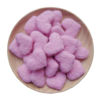 Heart Felt Wool Balls Pom Pom Handmade for Craft Dream Catcher Home Decor(Pink 40mm 20pcs)