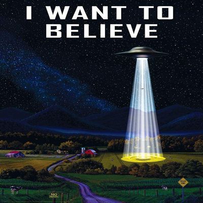 Studio B I Want to Believe - Farm UFO - Laminated Poster - 24.5" x 36.5"