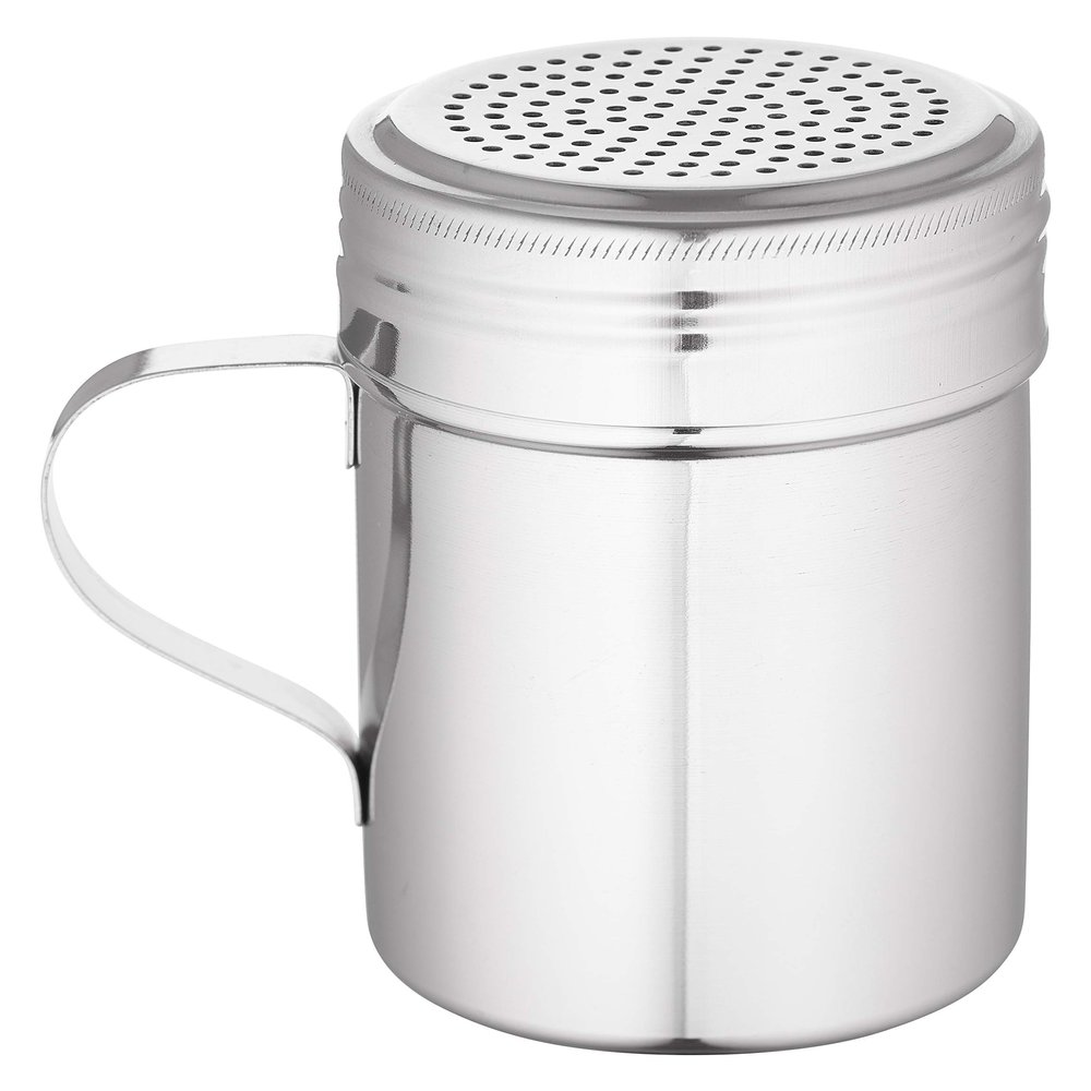 [10 PACK] Stainless Steel Versatile Dredge Shaker Set with Handles 10 Ounce - Salt, Pepper, Sugar, Condiments, Oregano, Spices Shaker for Restaurants, Baking, Cooking (10oz)