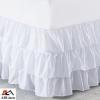 ARlinen Multi-Ruffle Bed Skirt -Full White Bedskirt- Unique Design- Three Ruffled Tier Layer-Waterfall Dust Ruffle bedskirt Split Corner with Platform Up to 10 Inch Deep Mattress. view 2