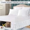 ARlinen Multi-Ruffle Bed Skirt -Full White Bedskirt- Unique Design- Three Ruffled Tier Layer-Waterfall Dust Ruffle bedskirt Split Corner with Platform Up to 10 Inch Deep Mattress. view 4