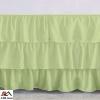 ARlinen Multi-Ruffle Bed Skirt -King Sage Bedskirt- Unique Design- Three Ruffled Tier Layer-Waterfall Dust Ruffle bedskirt Split Corner with Platform Up to 15 Inch Deep Mattress. view 3