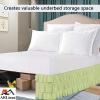 ARlinen Multi-Ruffle Bed Skirt -King Sage Bedskirt- Unique Design- Three Ruffled Tier Layer-Waterfall Dust Ruffle bedskirt Split Corner with Platform Up to 15 Inch Deep Mattress. view 4