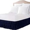 ARlinen Multi-Ruffle Bed Skirt -Full Navy Blue Bedskirt- Unique Design- Three Ruffled Tier Layer-Waterfall Dust Ruffle bedskirt Split Corner with Platform Up to 18 Inch Deep Mattress. view 1
