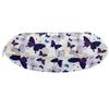 Ambesonne Butterfly Travel Pillow Neck Rest, Silhouettes and with Swirled Curly Wings on Pastel Color Blots, Memory Foam Traveling Accessory for Airplane and Car, 12", Purple Navy view 2