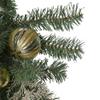 30" Pink and Gold Frosted Artificial Christmas Teardrop Swag - Unlit view 3