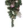 30" Pink and Gold Frosted Artificial Christmas Teardrop Swag - Unlit view 4